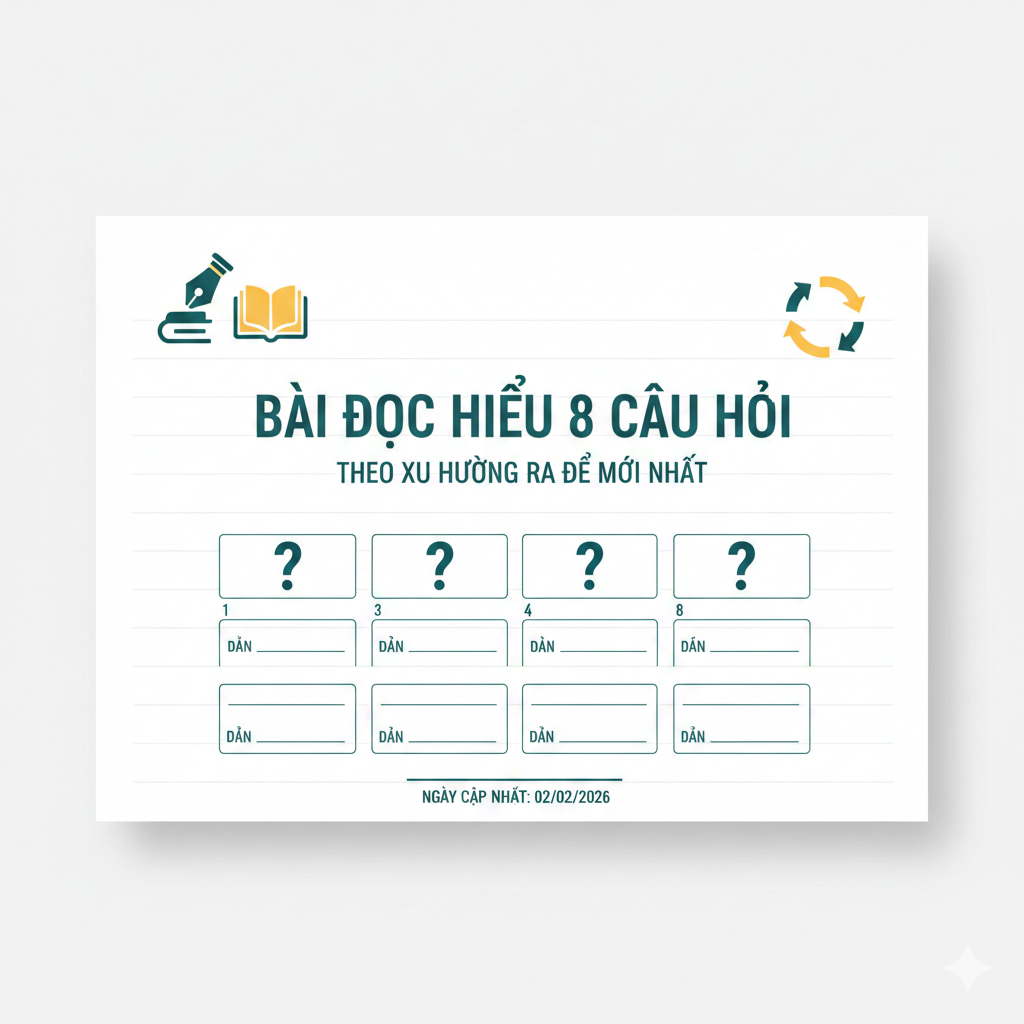 20 Bài Đọc Hiểu 8 Câu Hỏi Theo Xu Hướng Ra Đề Mới Nhất